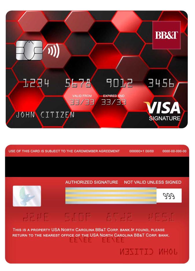 USA North Carolina BB&T Corp. bank visa signature card